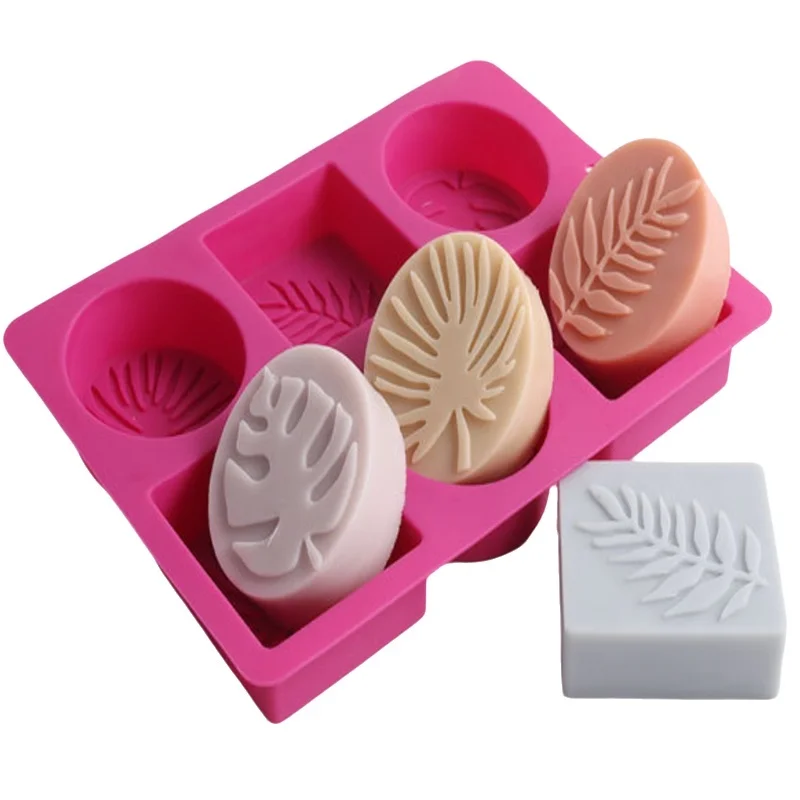 Soap Making Experiment - 둥근 잎과 사각 잎 모양 실리콘