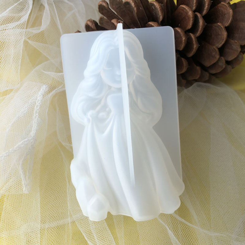 Soap Making Ins - 3D 귀여운 공주 실리콘 양초 금형