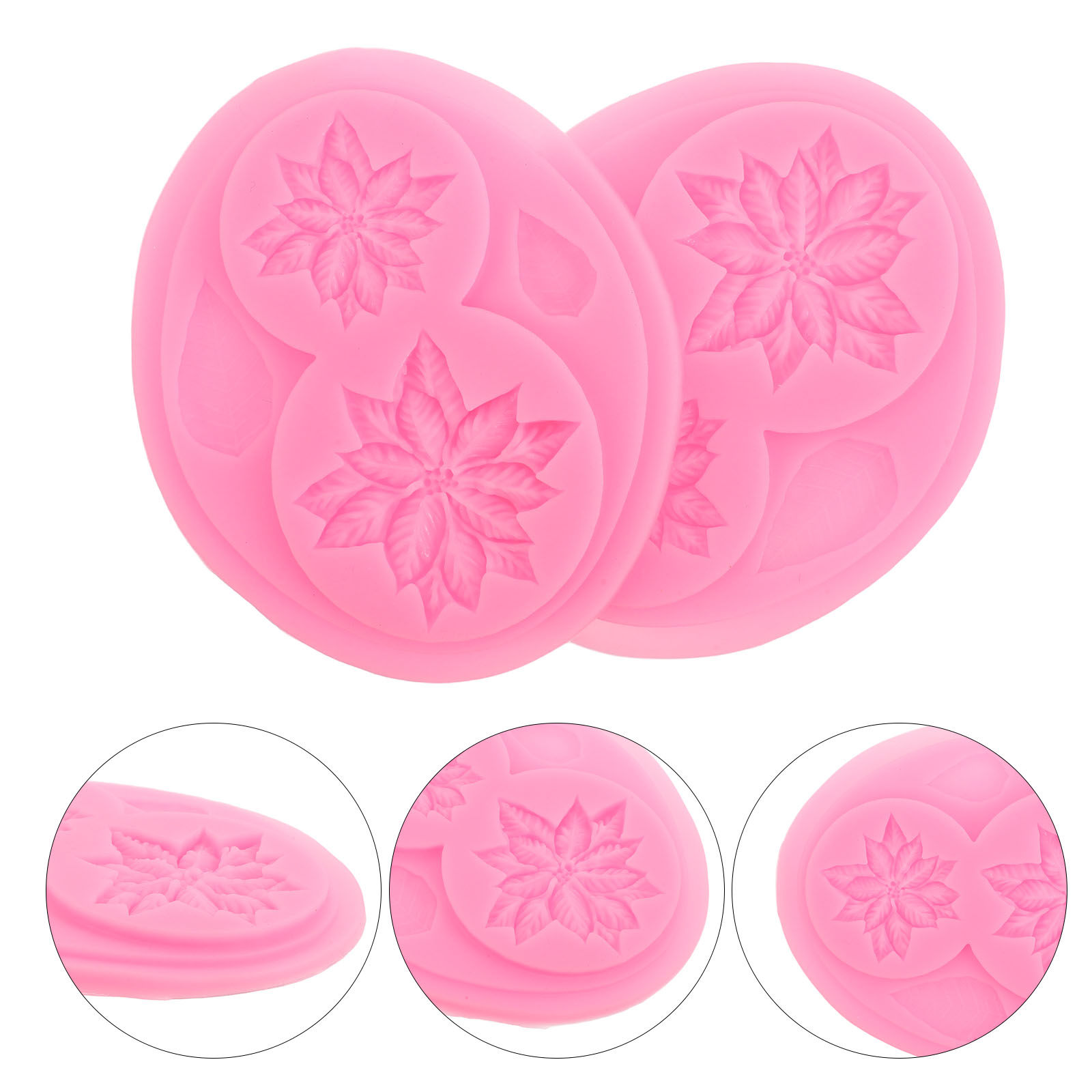 Soap Making Ins - 2개의 꽃무늬 실리콘 몰드, 케이크 장식,