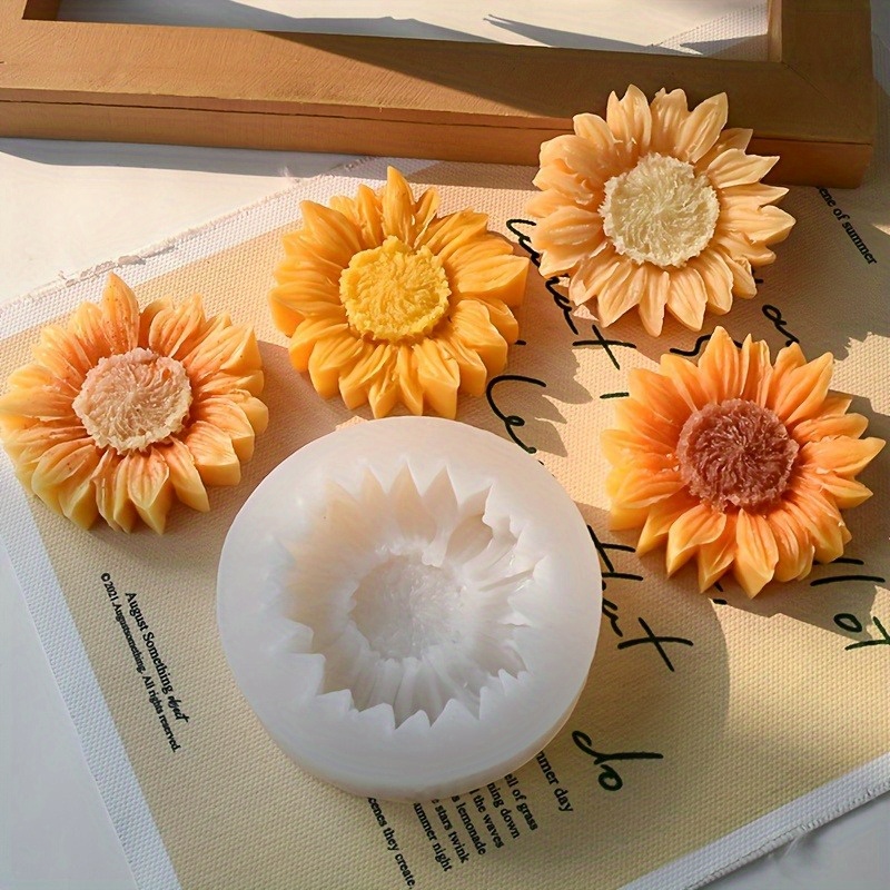 Soap Making Dish - 활기 넘치는 3D 해바라기 실리콘 몰드