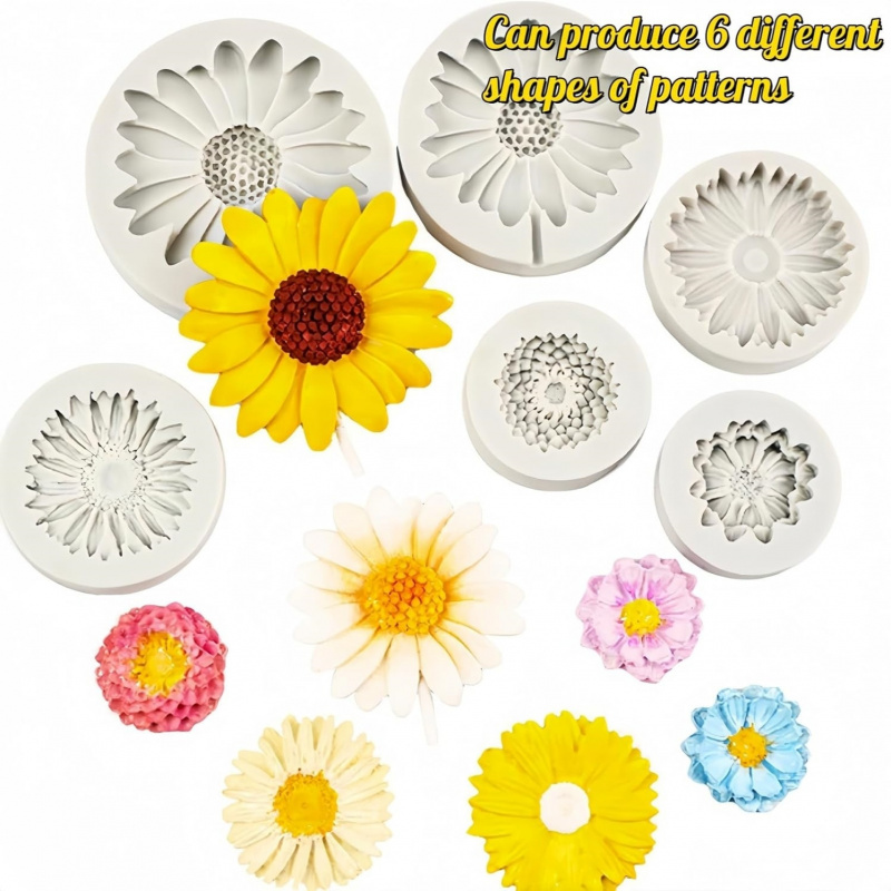 6개, 해바라기 데이지 실리콘 몰드, 3D 꽃 장식 몰 - Soap Making Dish 리뷰 및 가격