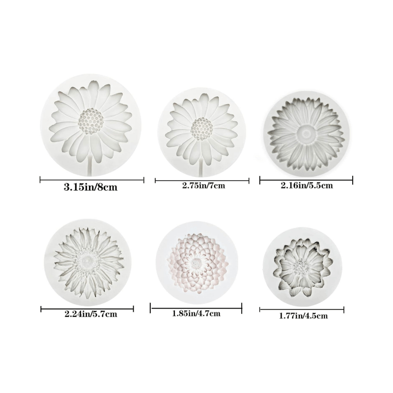 6개, 해바라기 데이지 실리콘 몰드, 3D 꽃 장식 몰 - Soap Making Dish 리뷰 및 가격